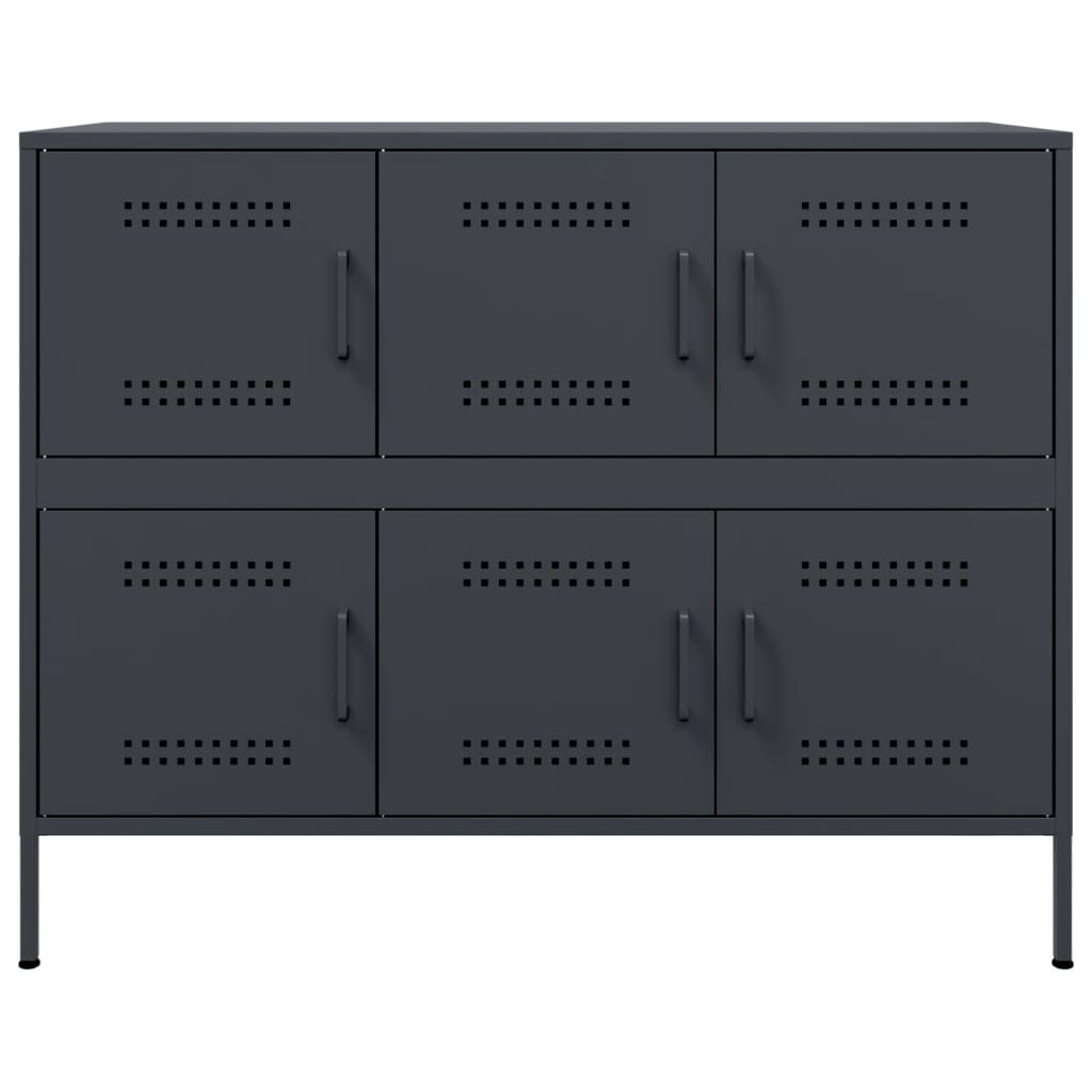 Buffet anthracite 100,5x39x79 cm acier