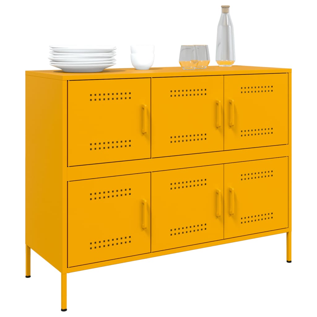 Buffet jaune moutarde 100,5x39x79 cm acier