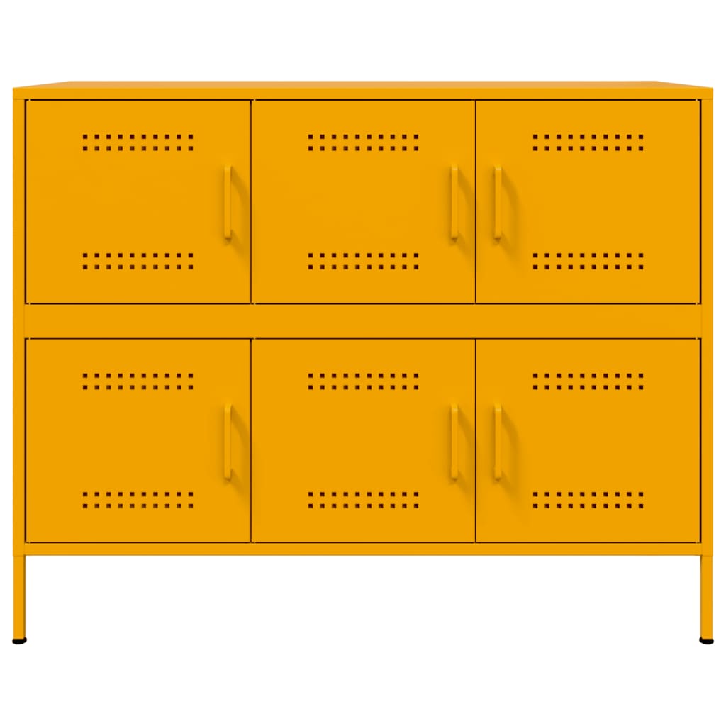 Buffet jaune moutarde 100,5x39x79 cm acier