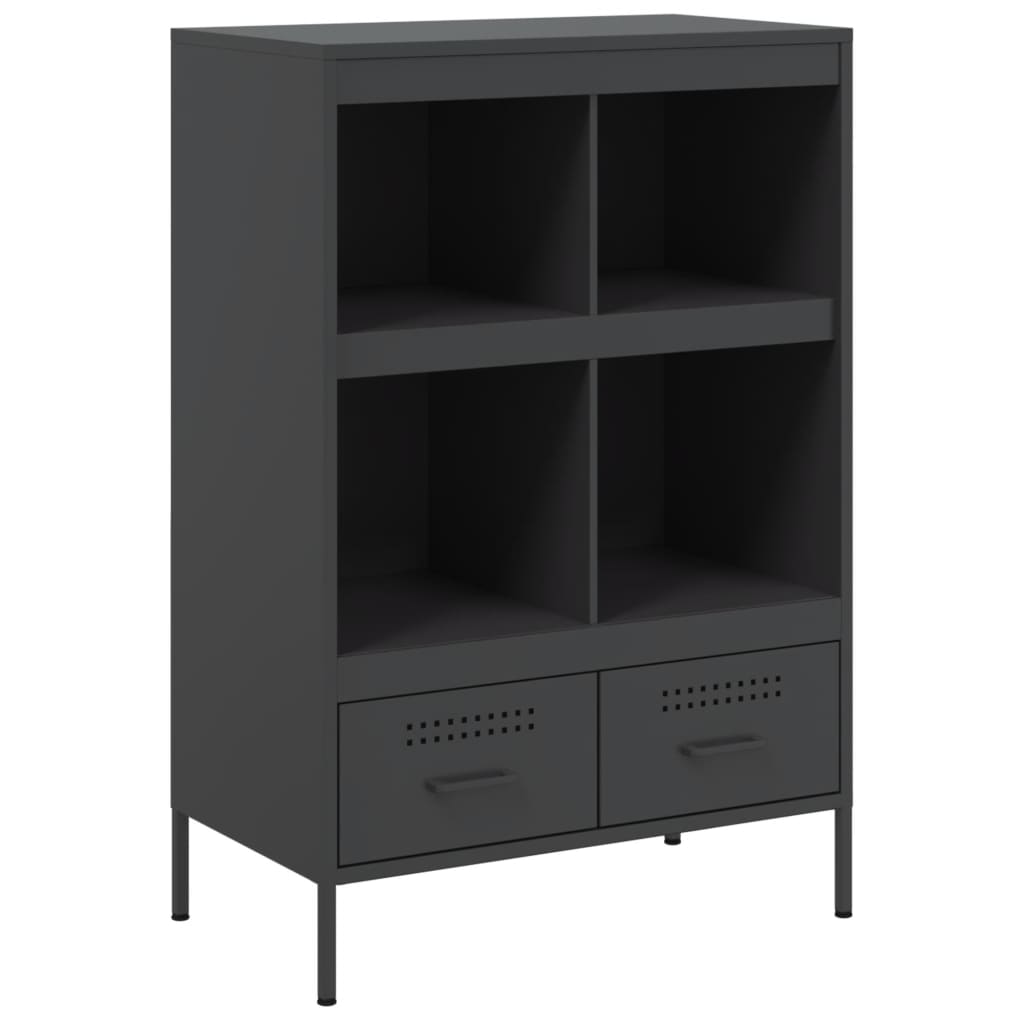 Black high sideboard 68x39x101.5 cm steel