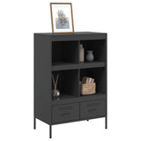 Black high sideboard 68x39x101.5 cm steel