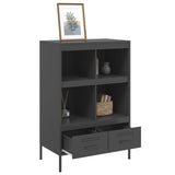 Black high sideboard 68x39x101.5 cm steel