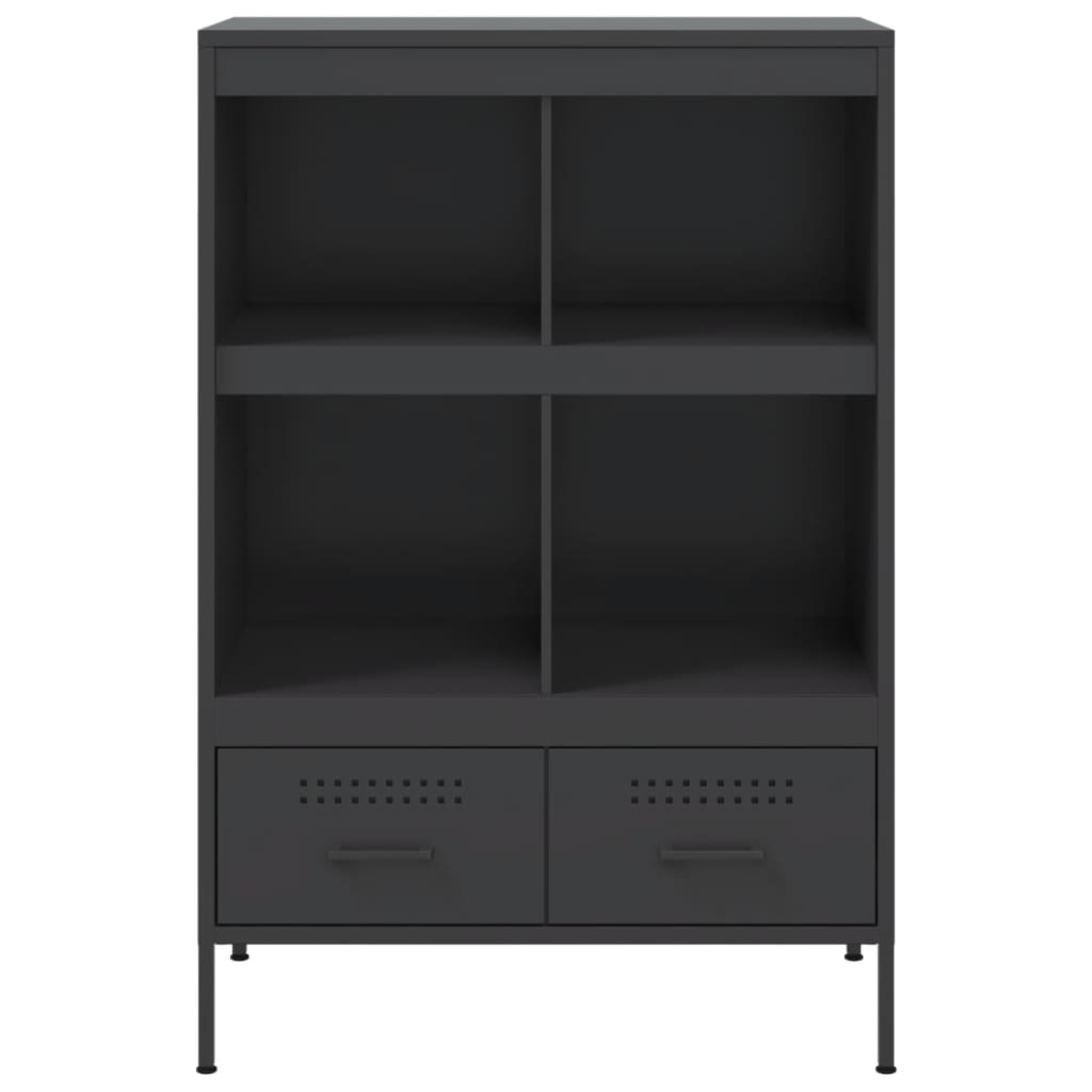 Black high sideboard 68x39x101.5 cm steel