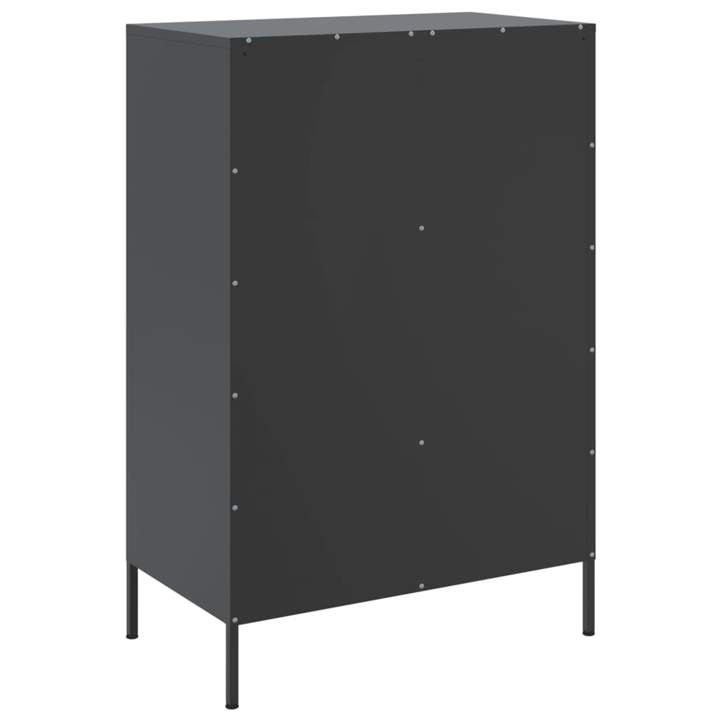 Black high sideboard 68x39x101.5 cm steel