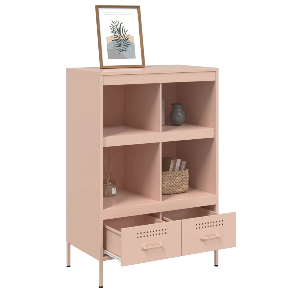 Buffet haut rose 68x39x101,5 cm acier