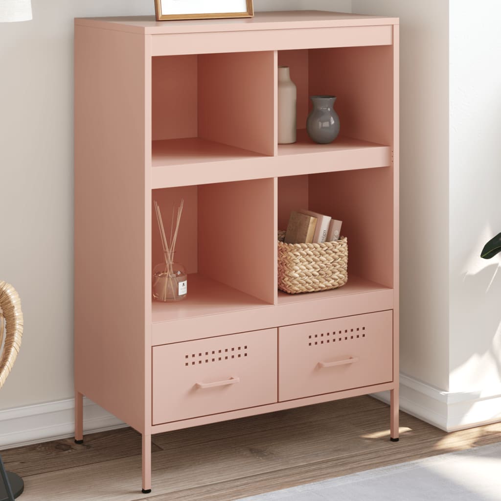 Buffet haut rose 68x39x101,5 cm acier