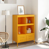 Mustard yellow high sideboard 68x39x101.5 cm steel