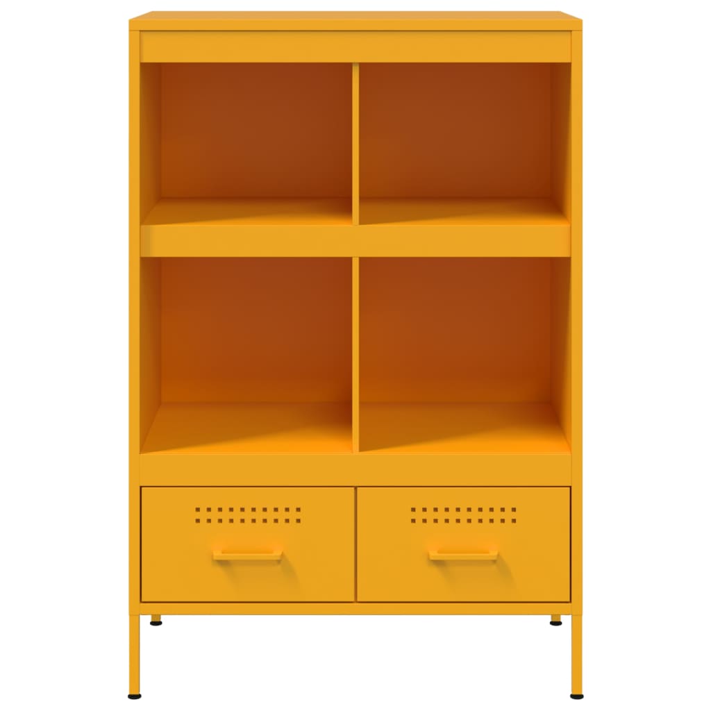 Mustard yellow high sideboard 68x39x101.5 cm steel