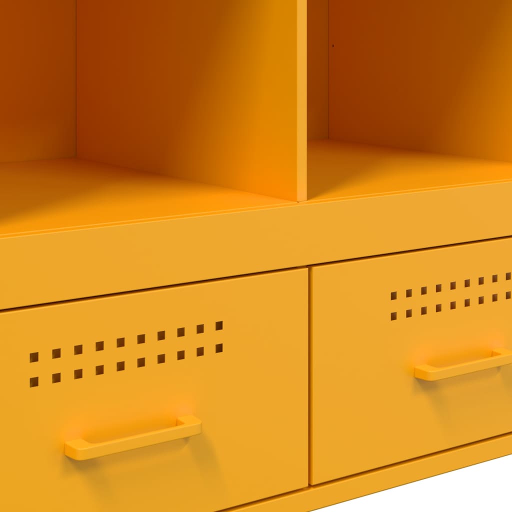 Mustard yellow high sideboard 68x39x101.5 cm steel