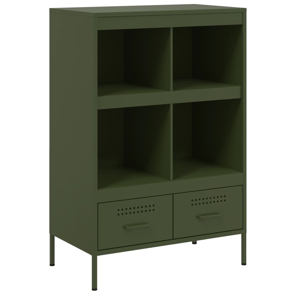 Buffet haut vert olive 68x39x101,5 cm acier