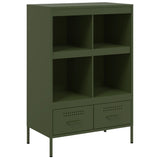 Buffet haut vert olive 68x39x101,5 cm acier