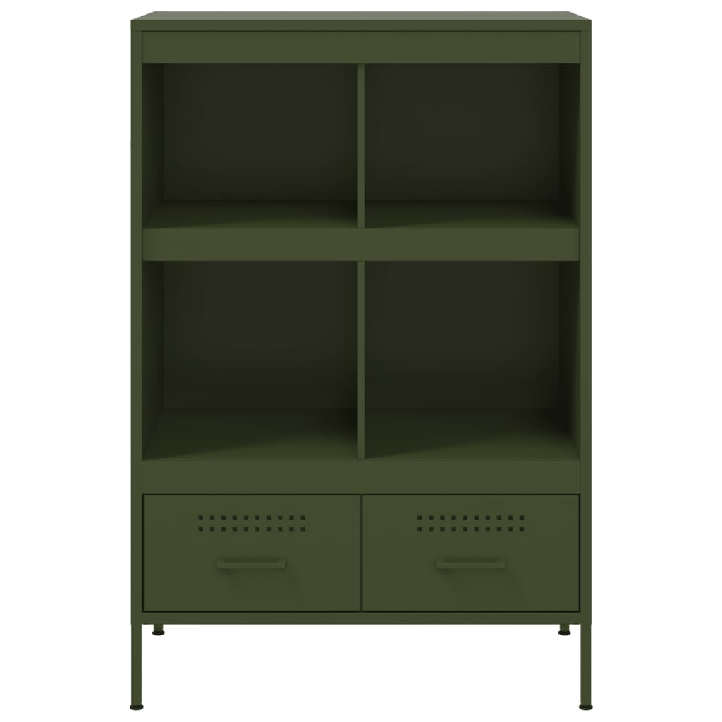 Buffet haut vert olive 68x39x101,5 cm acier