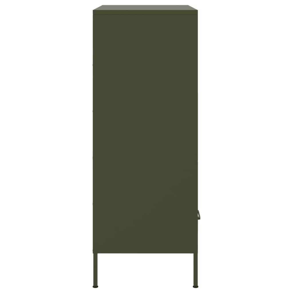 Buffet haut vert olive 68x39x101,5 cm acier