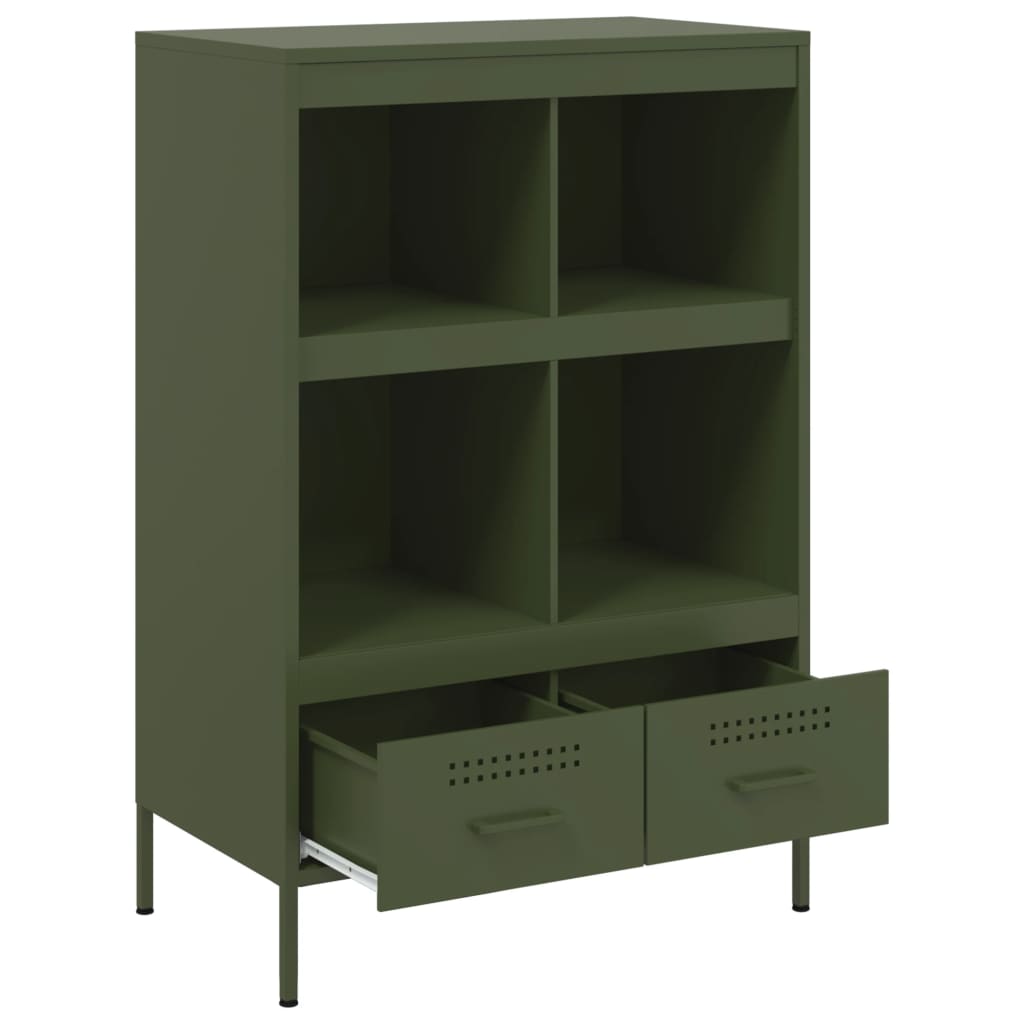 Buffet haut vert olive 68x39x101,5 cm acier