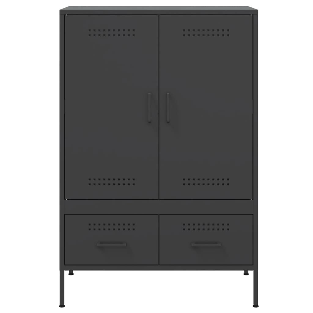 Hohes schwarzes Sideboard 68x39x101,5 cm aus Stahl