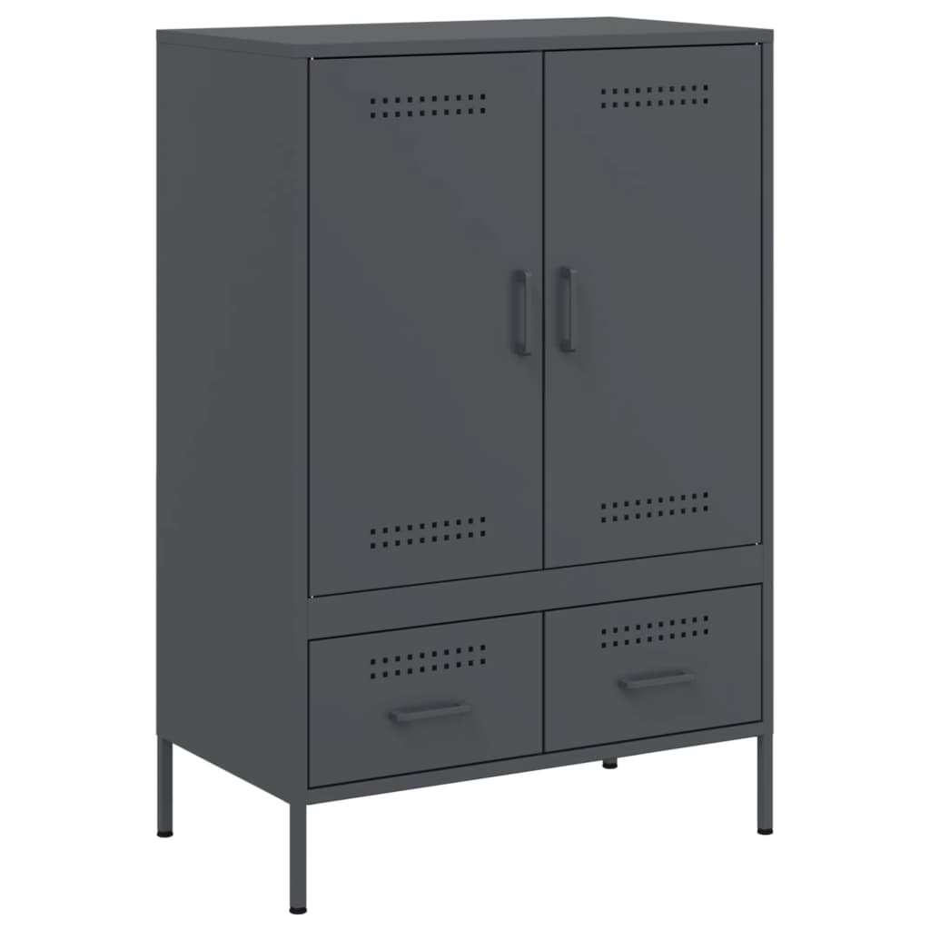 Buffet haut anthracite 68x39x101,5 cm acier