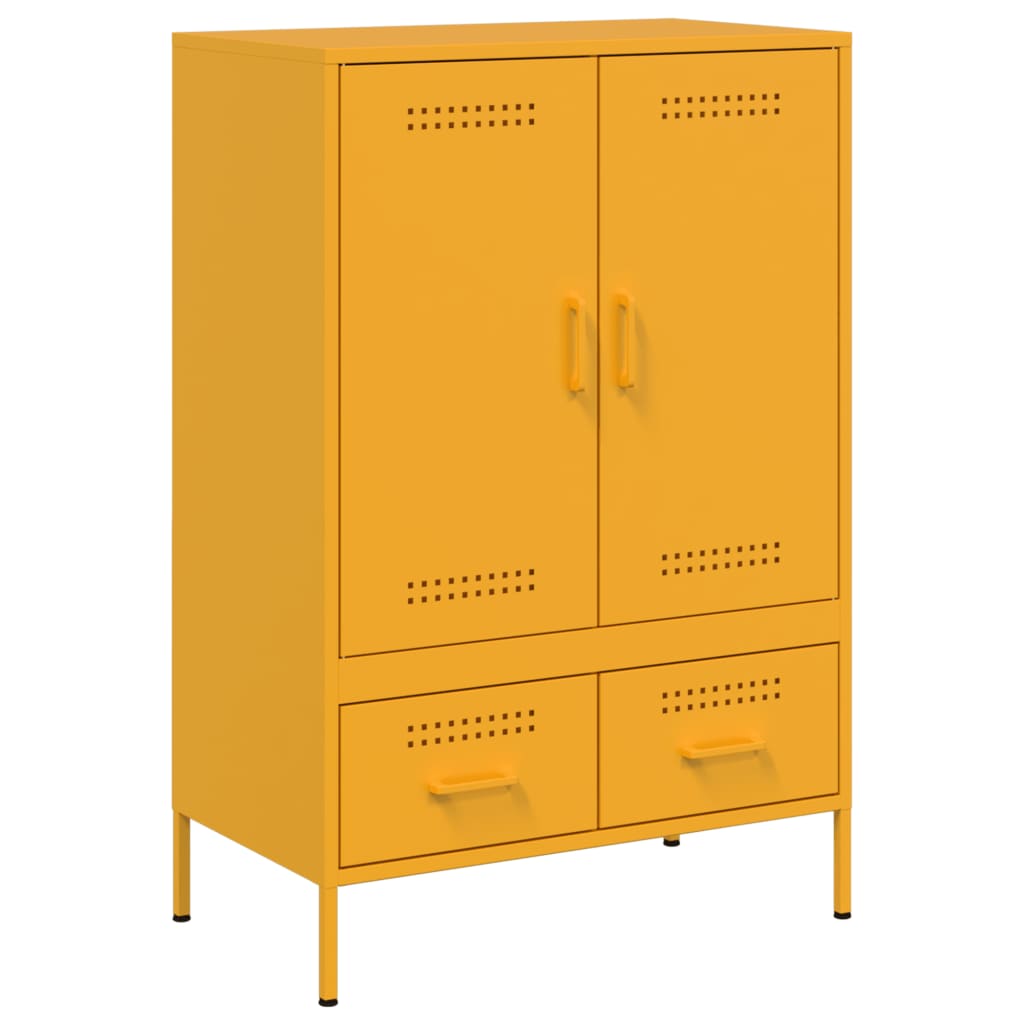 Mustard yellow high sideboard 68x39x101.5 cm steel