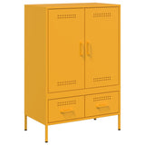 Mustard yellow high sideboard 68x39x101.5 cm steel