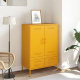 Mustard yellow high sideboard 68x39x101.5 cm steel