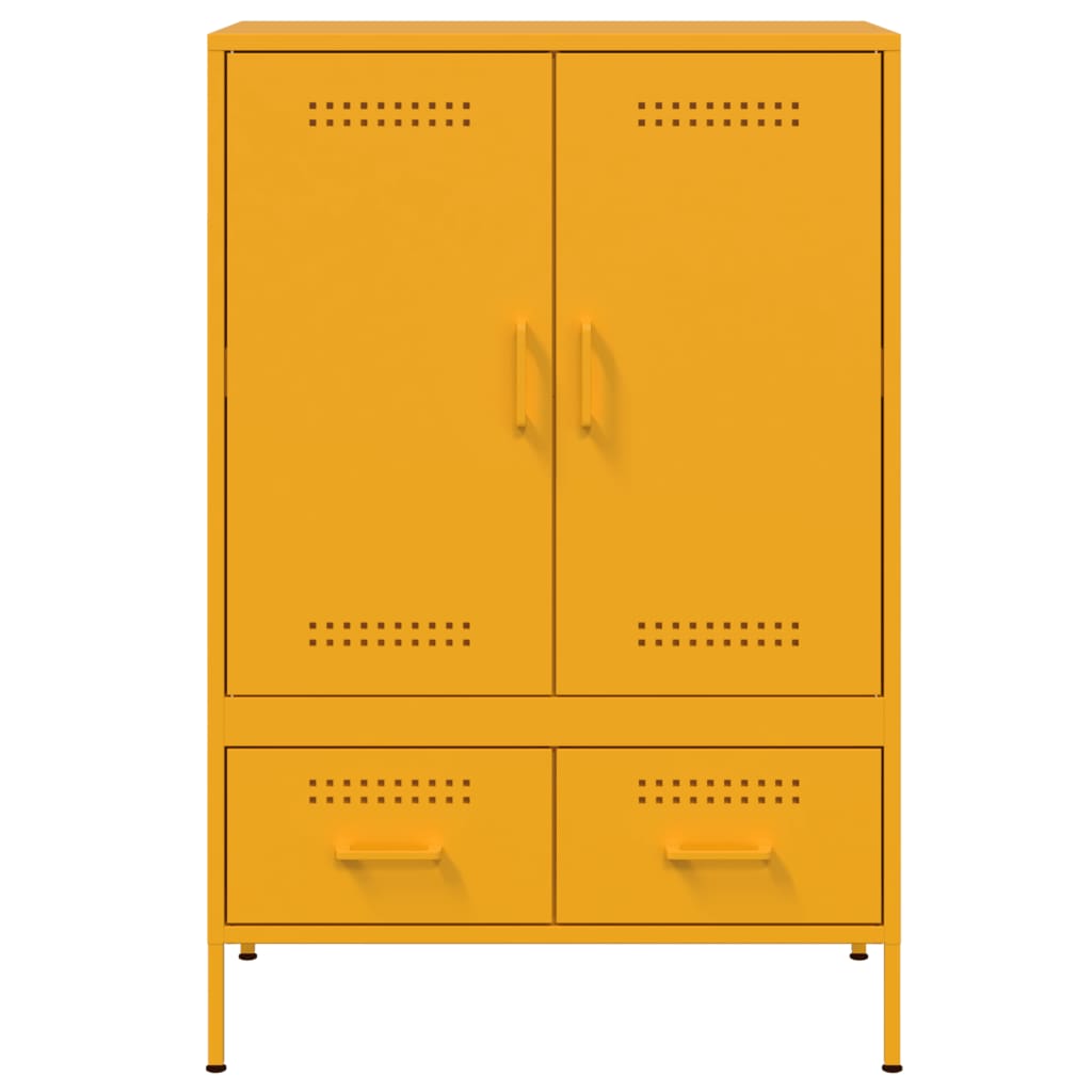 Mustard yellow high sideboard 68x39x101.5 cm steel