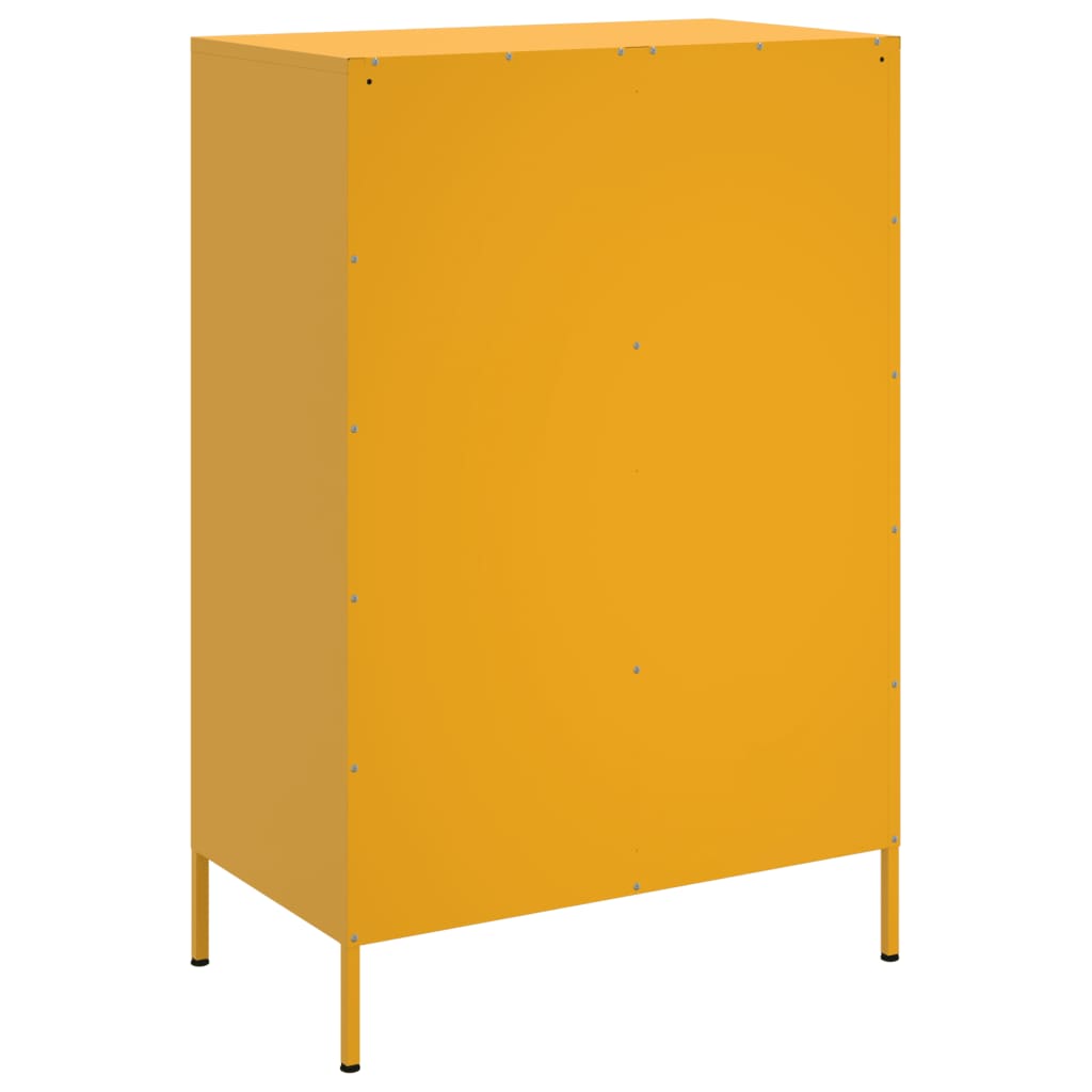 Mustard yellow high sideboard 68x39x101.5 cm steel