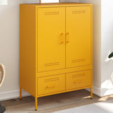 Mustard yellow high sideboard 68x39x101.5 cm steel