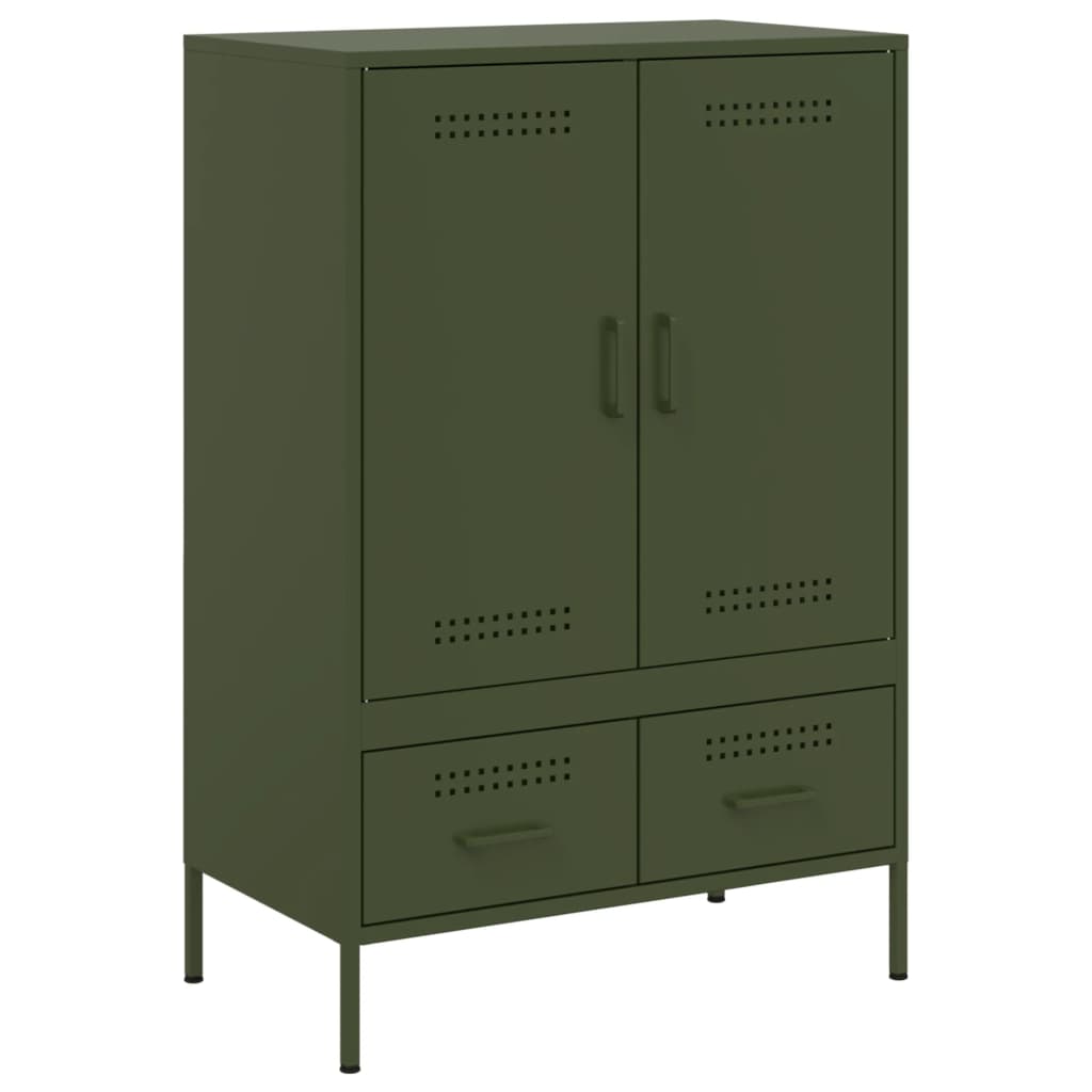 Buffet haut vert olive 68x39x101,5 cm acier