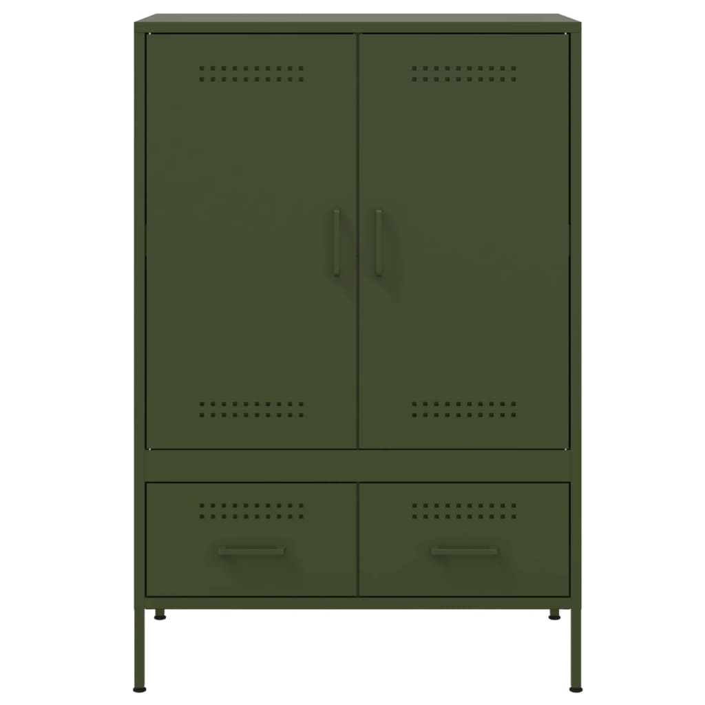 Buffet haut vert olive 68x39x101,5 cm acier