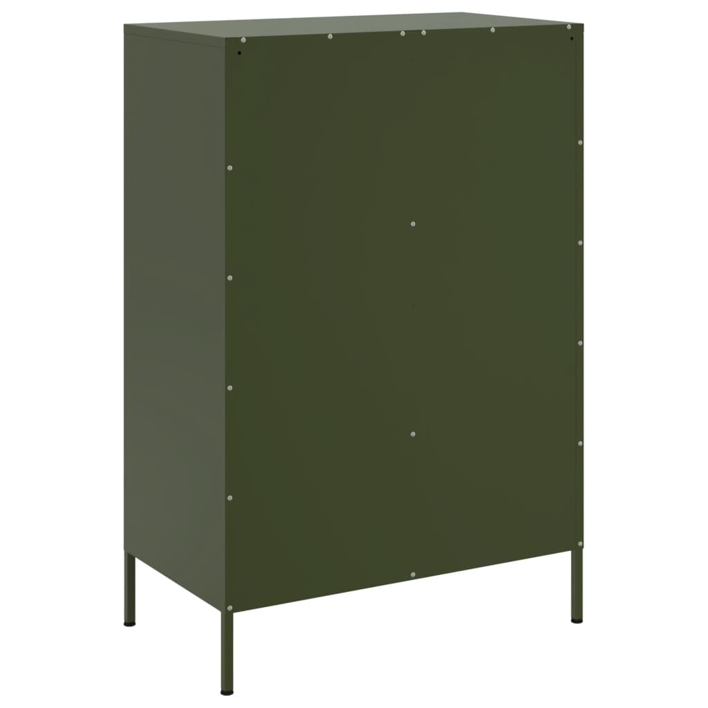 Buffet haut vert olive 68x39x101,5 cm acier