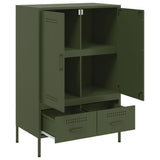 Buffet haut vert olive 68x39x101,5 cm acier