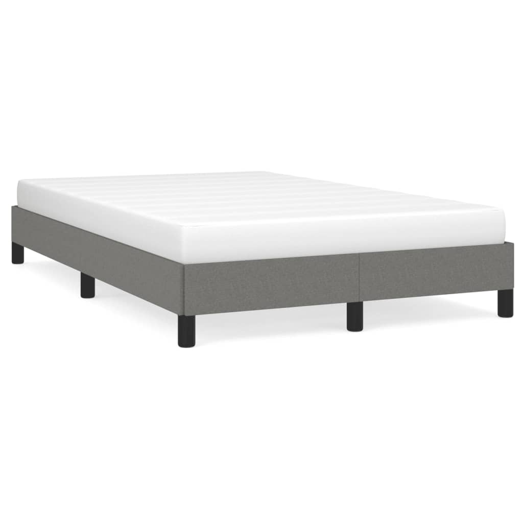 Cadre de lit sans matelas gris foncé 120x190 cm tissu