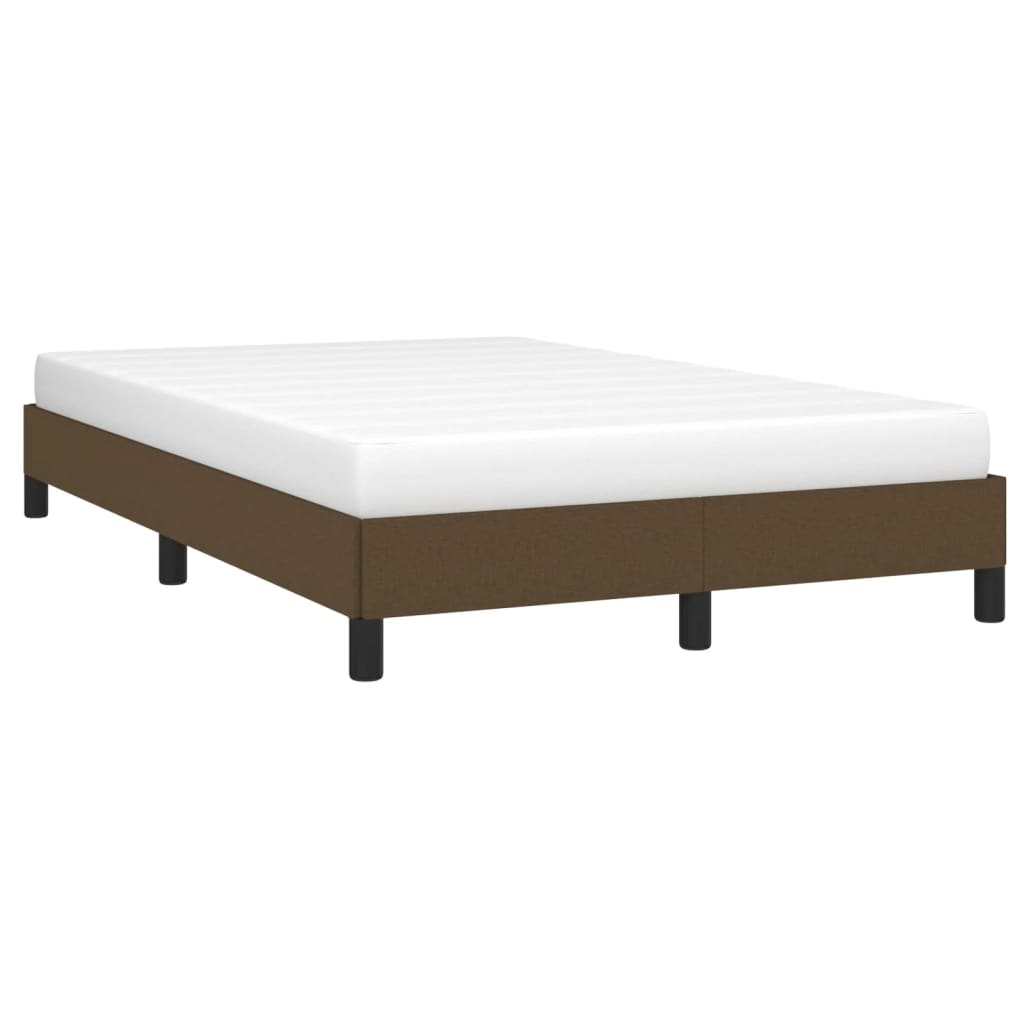 Cadre de lit sans matelas marron foncé 120x190 cm tissu