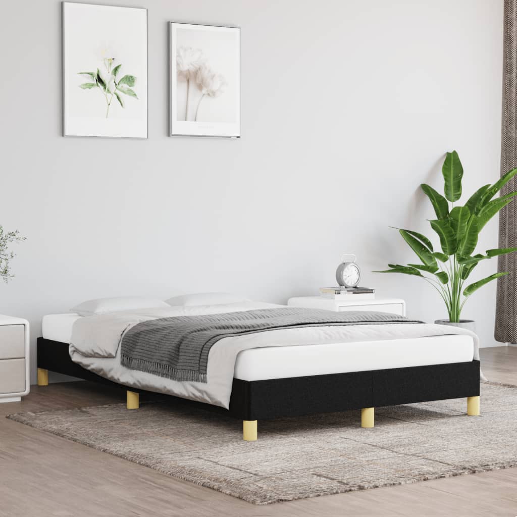 Cadre de lit sans matelas noir 120x190 cm tissu