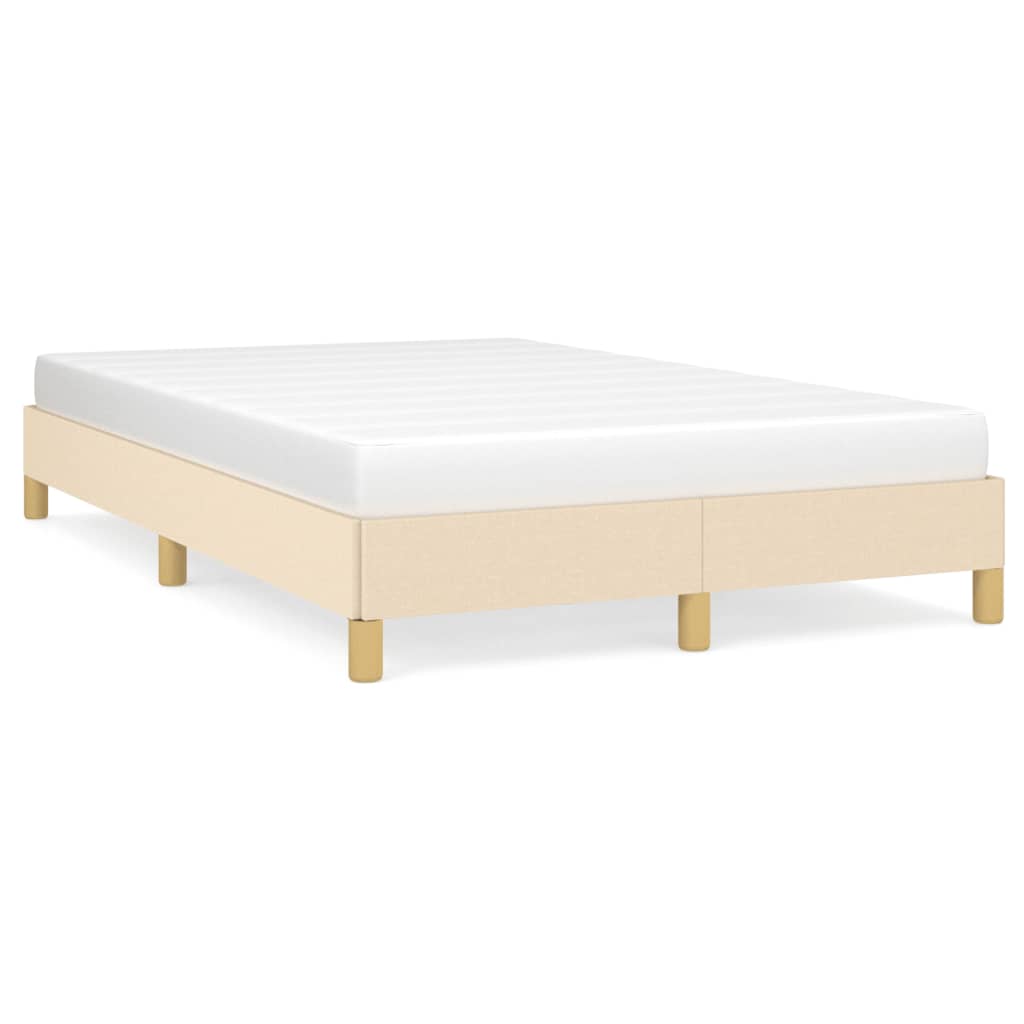 Cadre de lit sans matelas crème 120x190 cm tissu