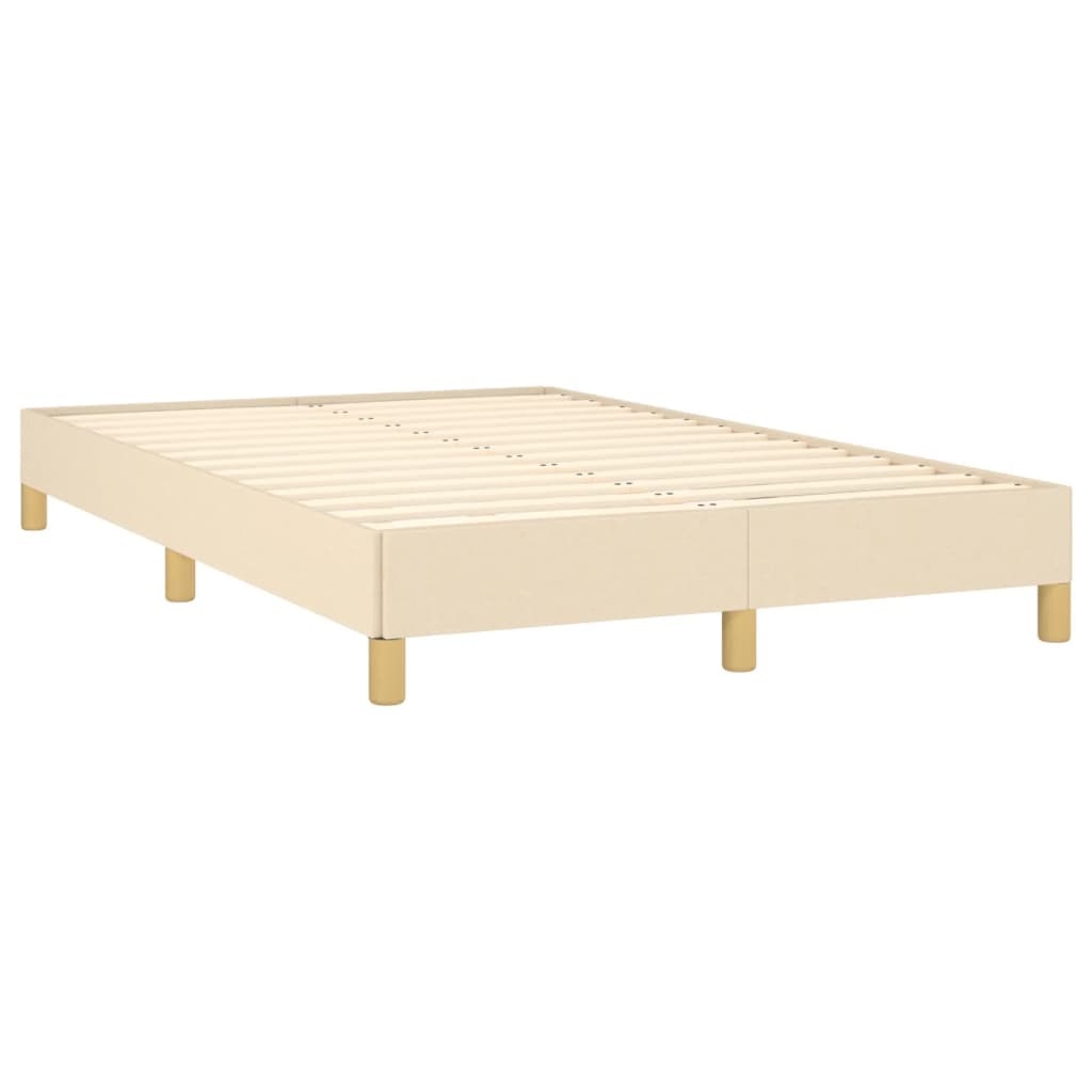 Cadre de lit sans matelas crème 120x190 cm tissu