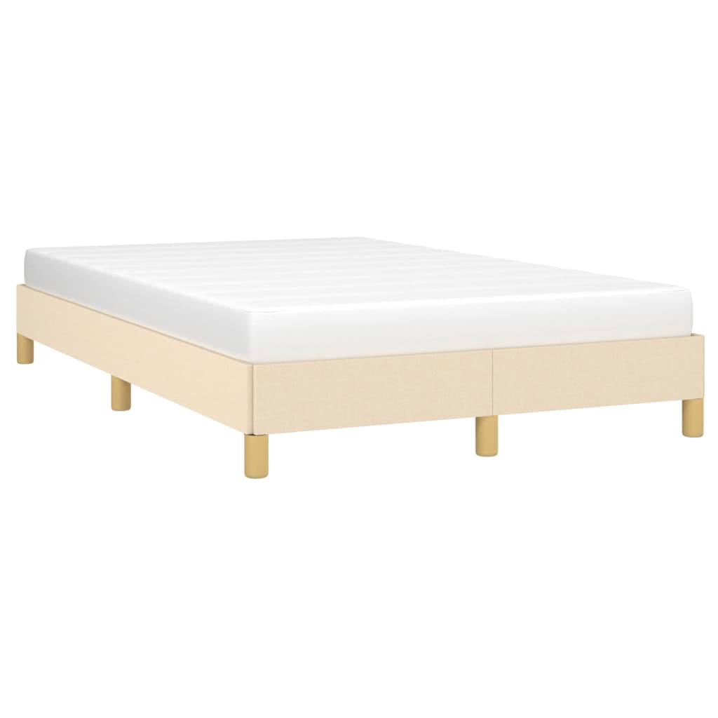 Cadre de lit sans matelas crème 120x190 cm tissu