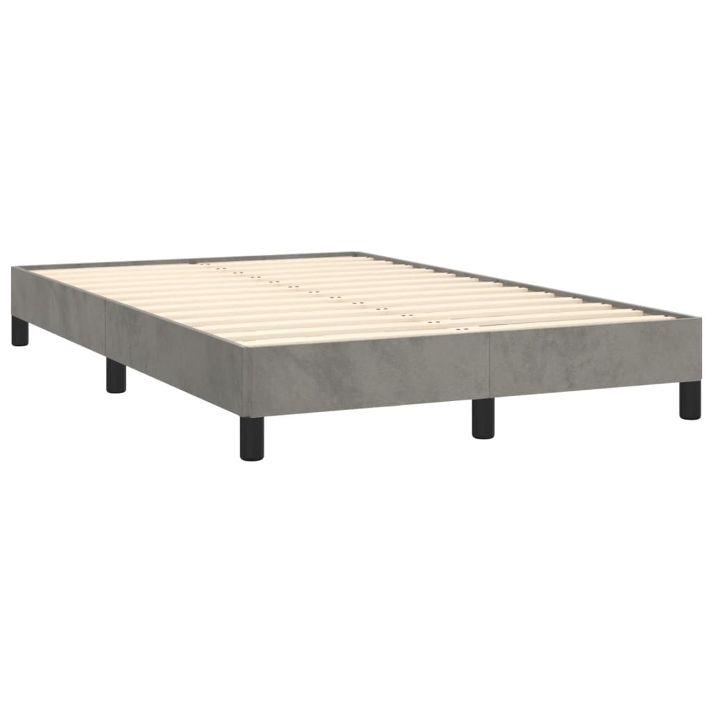 Bed frame without mattress light gray 120x190 cm velvet