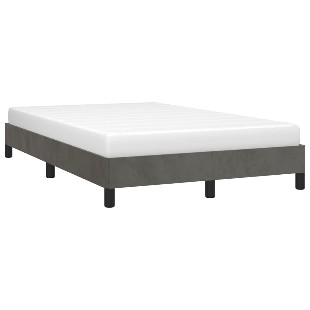 Bed frame without mattress dark gray 120x190 cm velvet