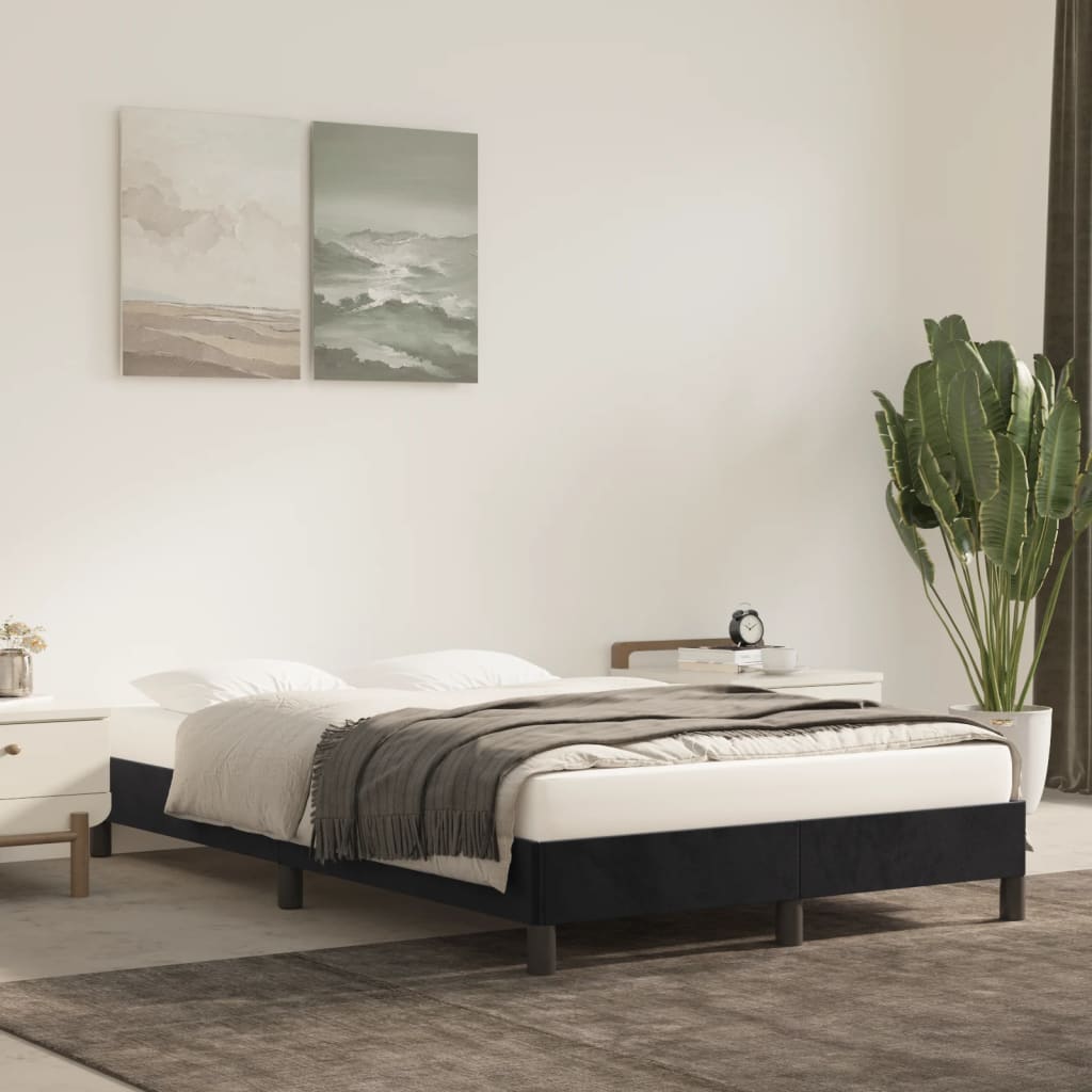 Cadre de lit sans matelas noir 120x190 cm velours