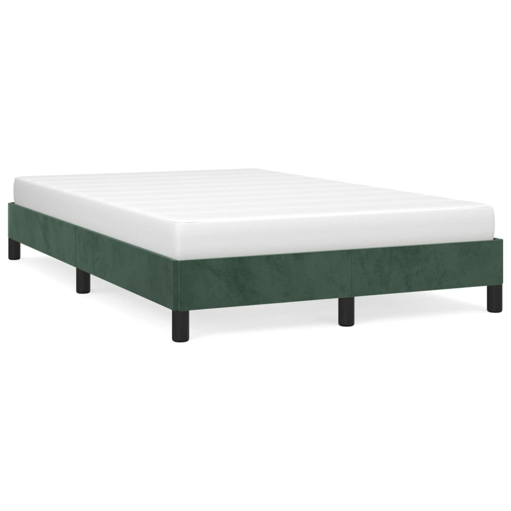 Cadre de lit sans matelas vert foncé 120x190 cm velours