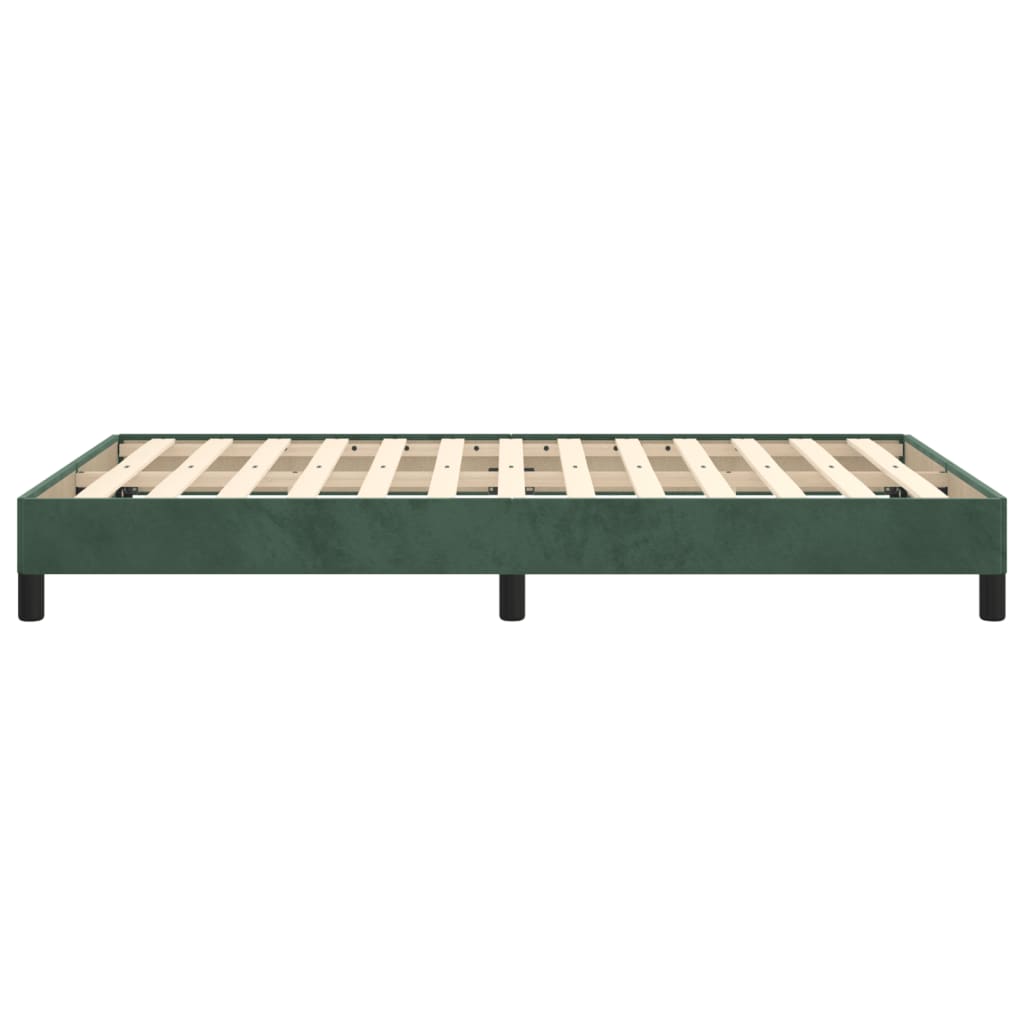 Cadre de lit sans matelas vert foncé 120x190 cm velours