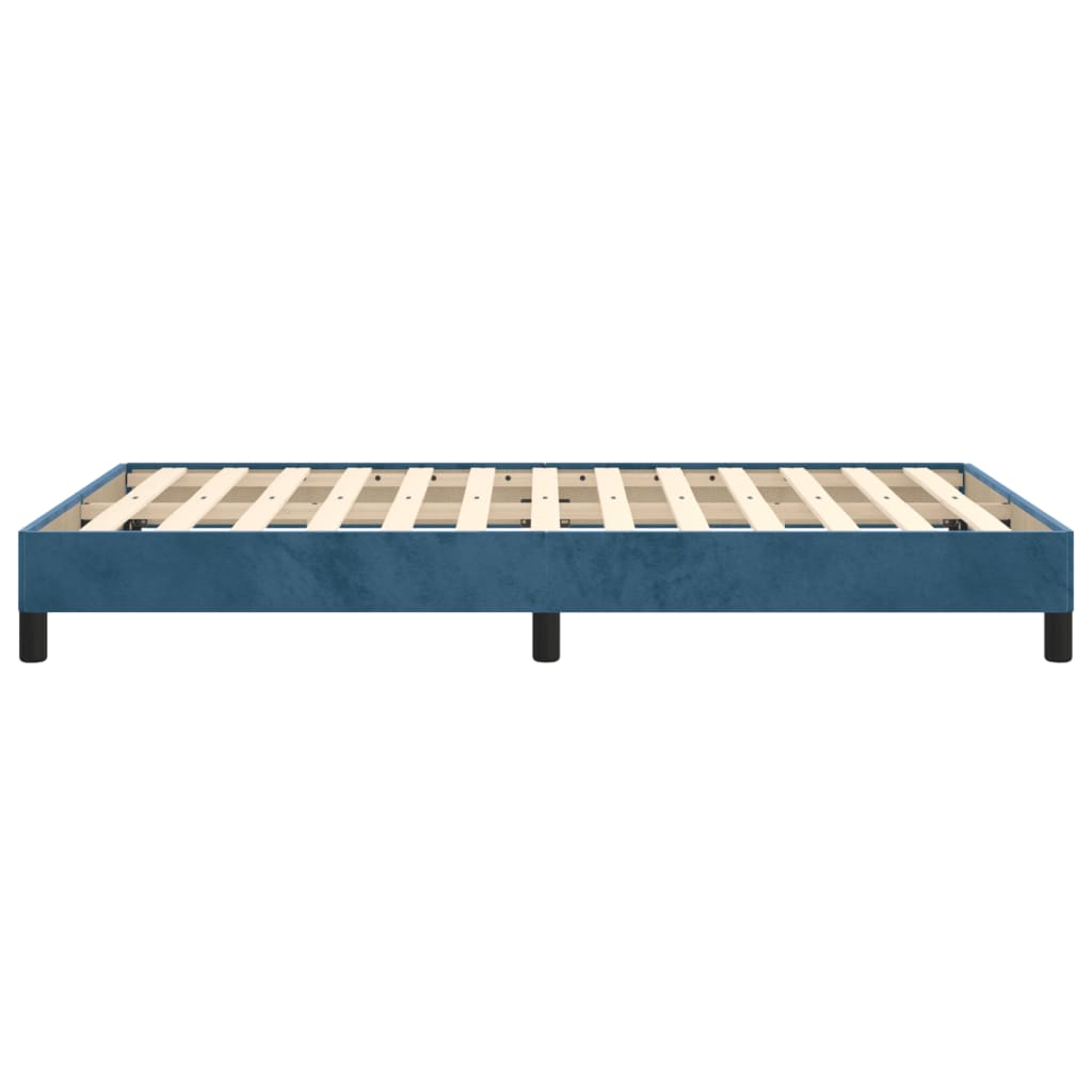 Cadre de lit sans matelas bleu foncé 120x190 cm velours