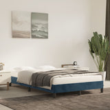 Cadre de lit sans matelas bleu foncé 120x190 cm velours