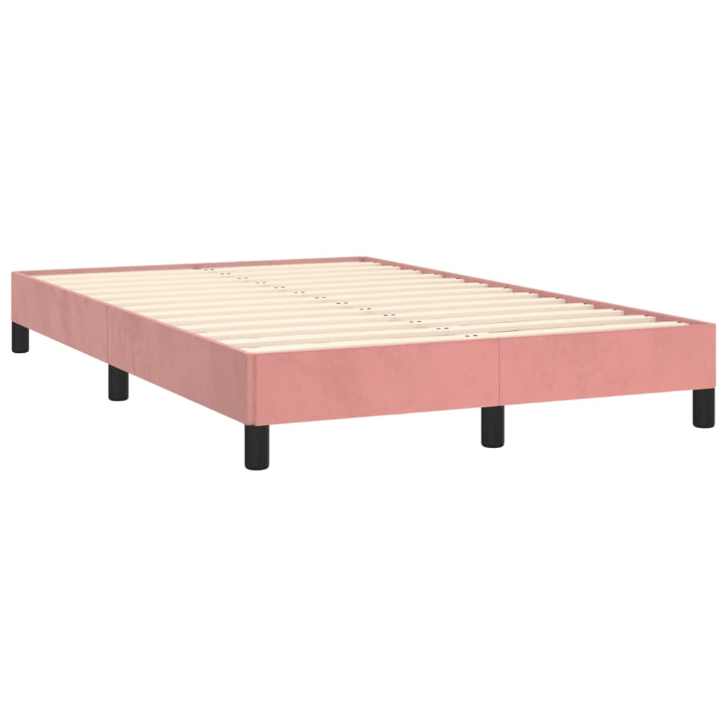 Cadre de lit sans matelas rose 120x190 cm velours