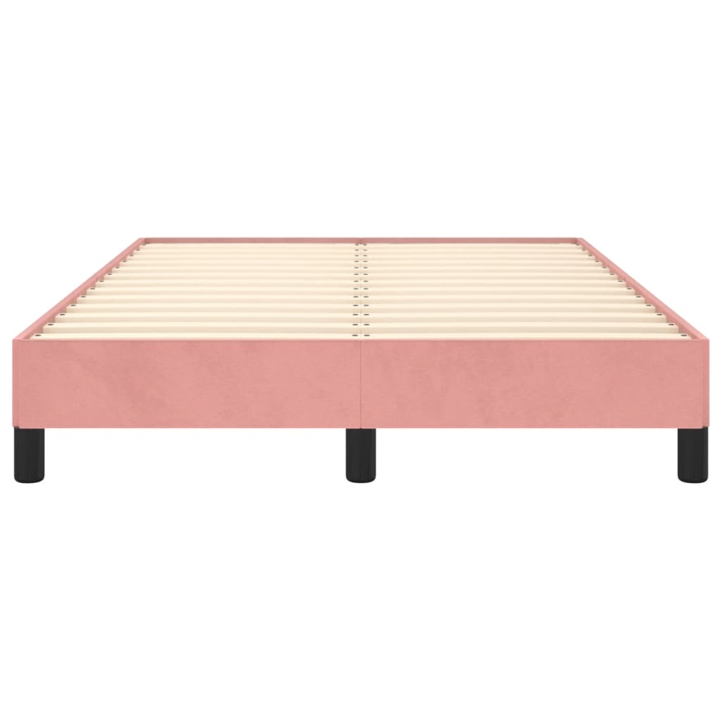 Cadre de lit sans matelas rose 120x190 cm velours