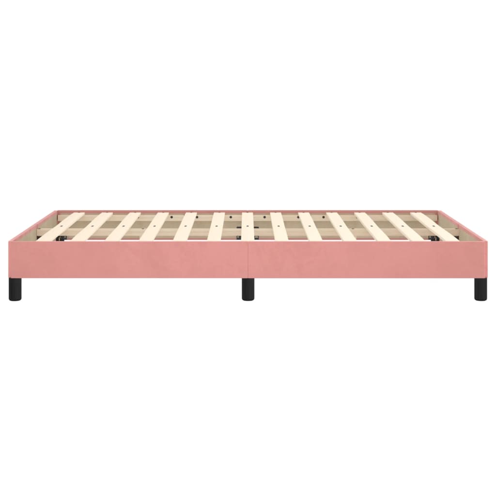 Cadre de lit sans matelas rose 120x190 cm velours