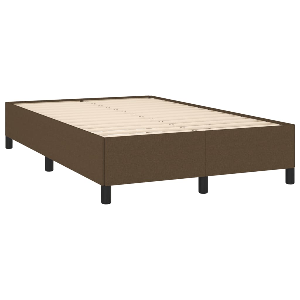 Cadre de lit sans matelas marron foncé 120x190 cm tissu