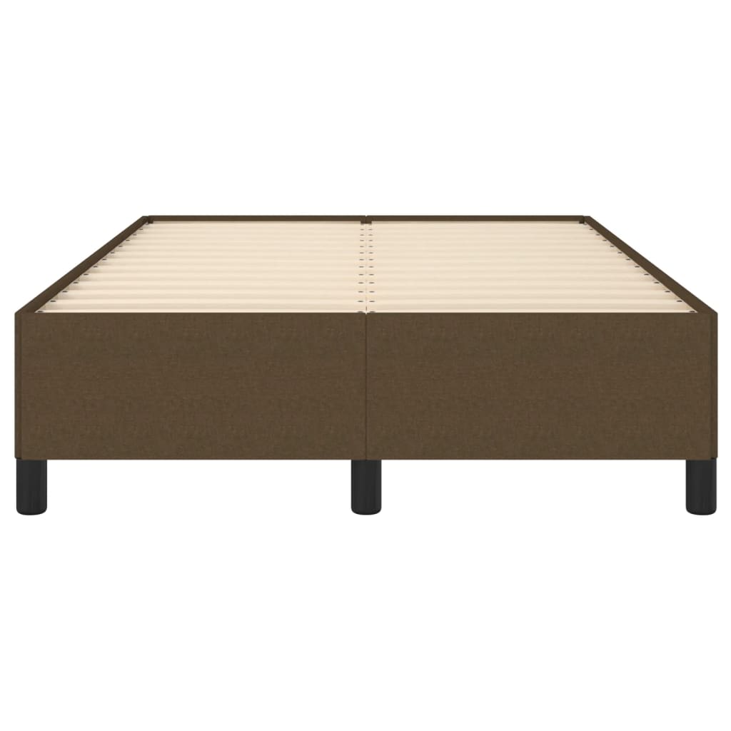 Cadre de lit sans matelas marron foncé 120x190 cm tissu