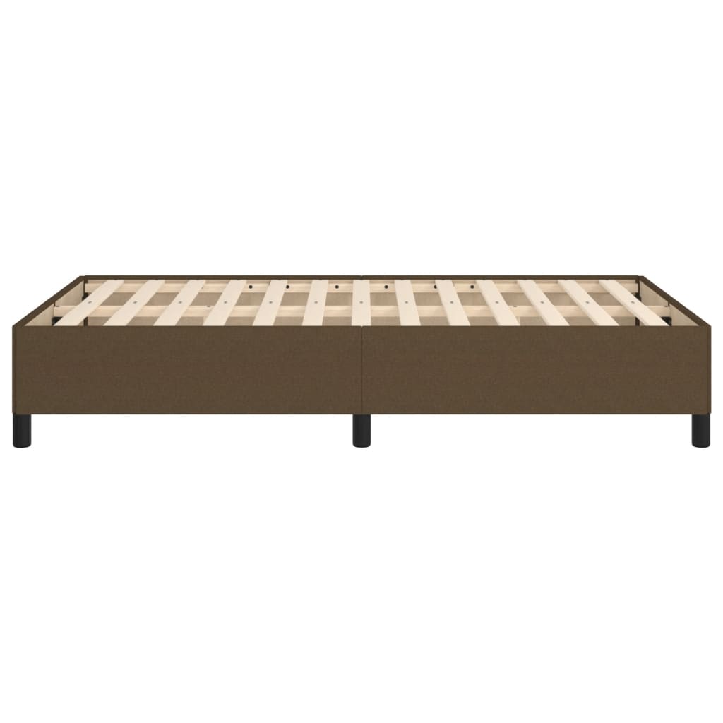 Cadre de lit sans matelas marron foncé 120x190 cm tissu