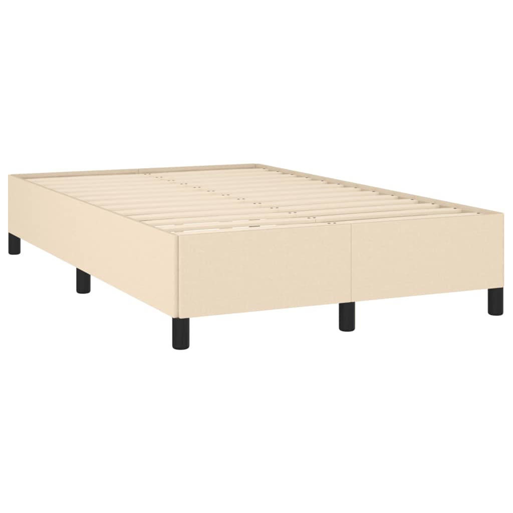 Cadre de lit sans matelas crème 120x190 cm tissu